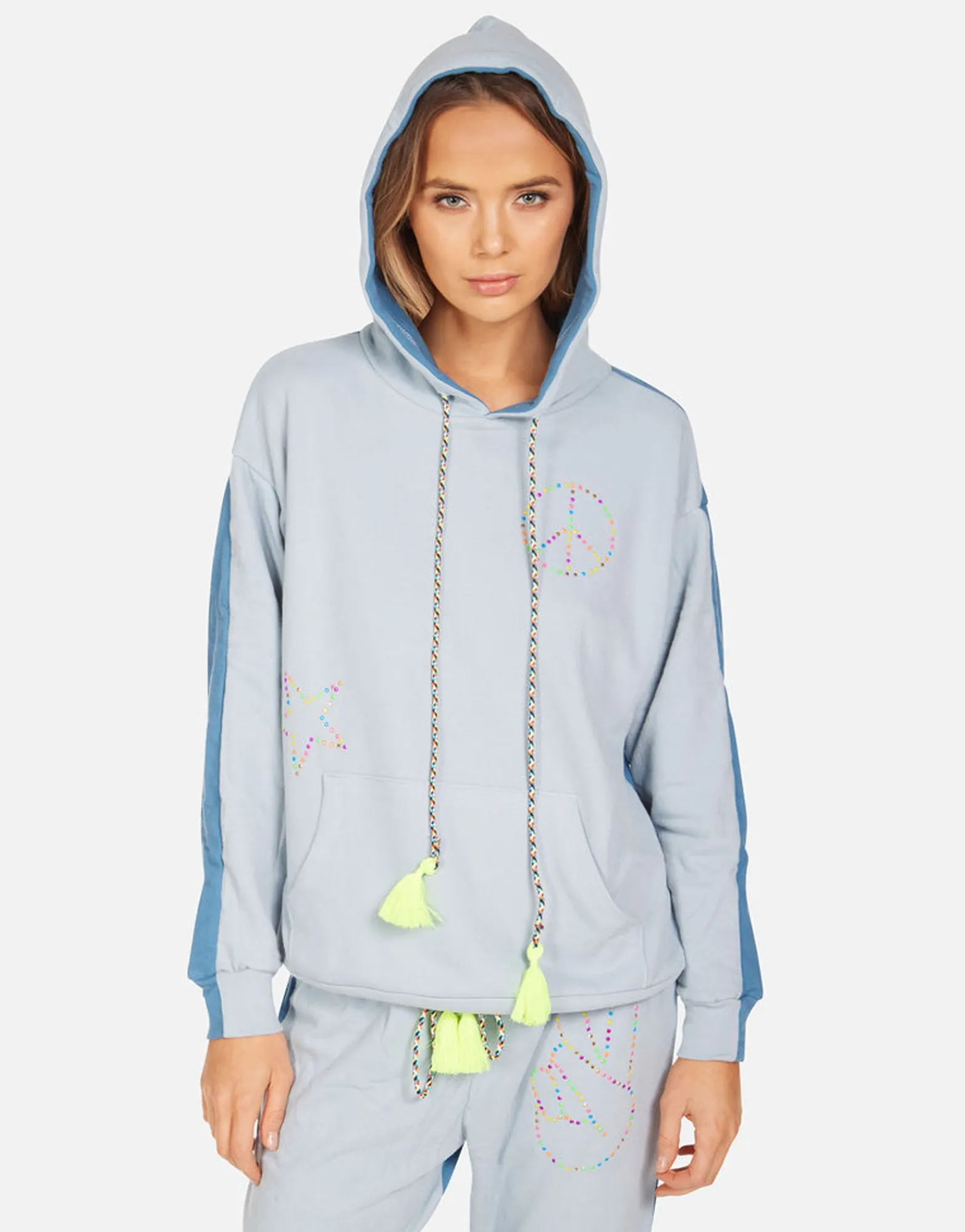 New Stephanie X Neon Stud Peace Women Hoodies