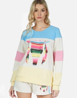 Flash Sale Stripe Bull Color Block Raglan Pullover | Lina By Women Long Sleeve
