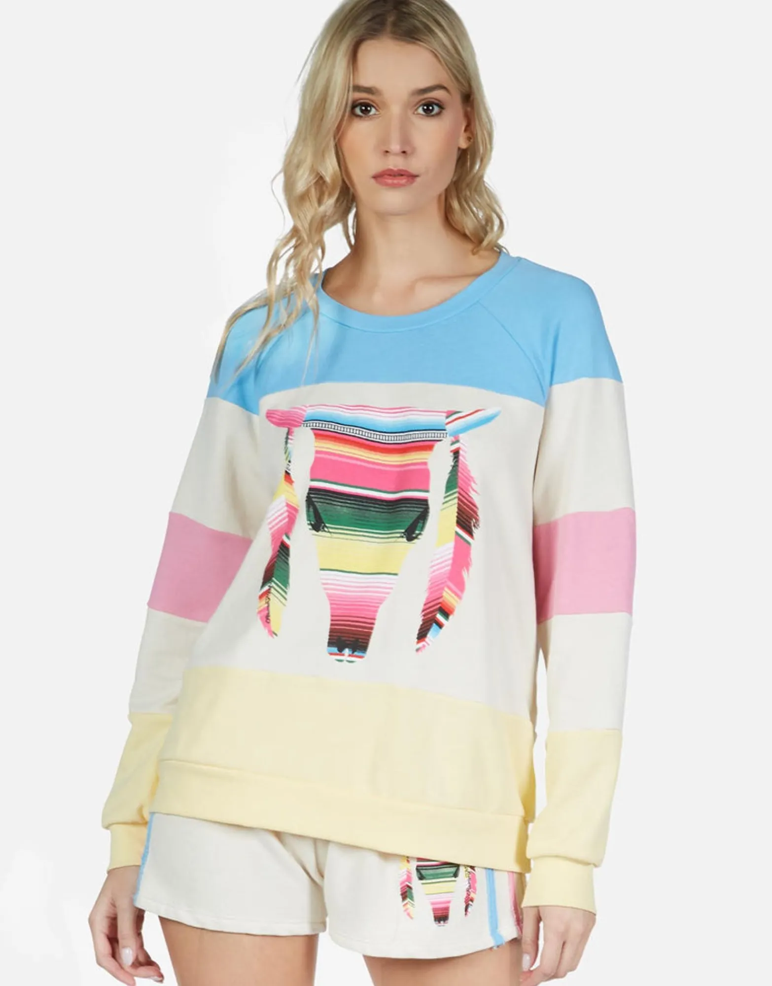 Flash Sale Stripe Bull Color Block Raglan Pullover | Lina By Women Long Sleeve