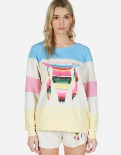 Flash Sale Stripe Bull Color Block Raglan Pullover | Lina By Women Long Sleeve