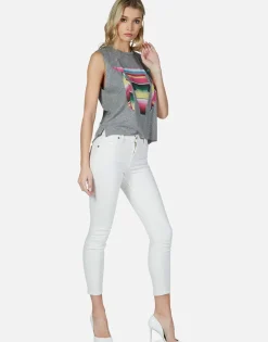 Clearance Stripe Bull Vintage Crop Muscle Tank Kinzington By Women Tanks