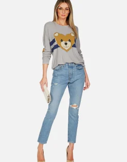 Hot Stripe Heart Teddy Thermal Pullover | Chrissy By Women Long Sleeve
