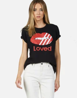 Best Sale Striped Mouth Loved S/S Vintage Tee | Croft By Women Short Sleeve