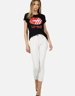 Best Sale Striped Mouth Loved S/S Vintage Tee | Croft By Women Short Sleeve