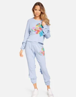 Sale Tamara Floral Dove Women Crop Sweatpants