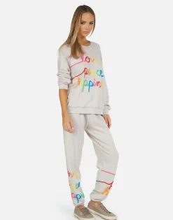 Store Tanzy Love Peace Happiness Women Long Sweatpants