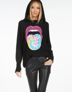Cheap Tie Dye Tongue Cashmere Hoodie | Namiko X By Women Sweaters & Knits