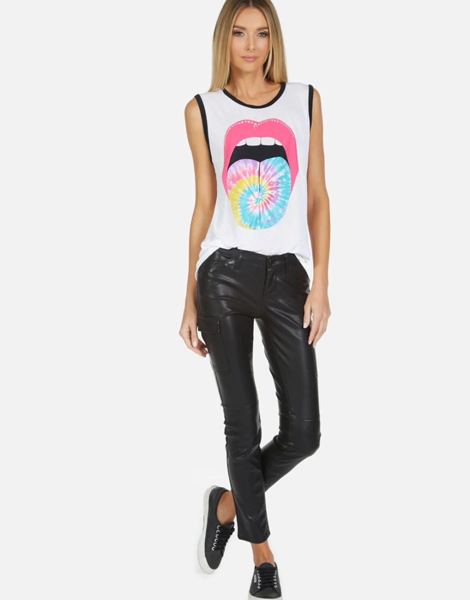 Online Tie Dye Tongue High Neck Tank | Zink X By Women Tanks