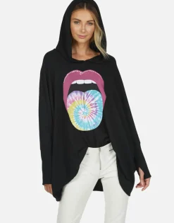 Cheap Tie Dye Tongue Pullover Hoodie | Wilma By Women Hoodies