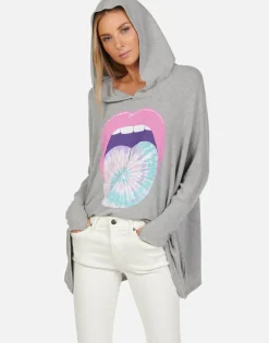 Cheap Tie Dye Tongue Pullover Hoodie | Wilma By Women Hoodies