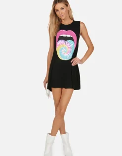 Cheap Tie Dye Tongue Tongue Sleeveless Dress | Deanna By Women Dresses