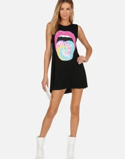 Cheap Tie Dye Tongue Tongue Sleeveless Dress | Deanna By Women Dresses