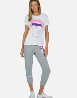 Flash Sale Tie Dye Tongue Vintage S/S Roll Up Tee | Edda By Women Short Sleeve