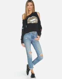 Hot Trinidy Leopard Lip Women Long Sleeve
