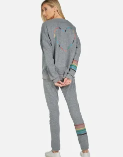 Cheap Uri Rainbow Electric Skull Women Long Sweatpants