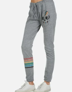 Cheap Uri Rainbow Electric Skull Women Long Sweatpants
