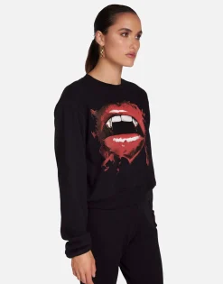 Sale Vampire Lip Crop Pullover In | Spalding X By Women Long Sleeve