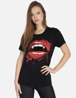 Store Vampire Lip Women'S Boyfriend Tee In | Wolf X By Women Short Sleeve