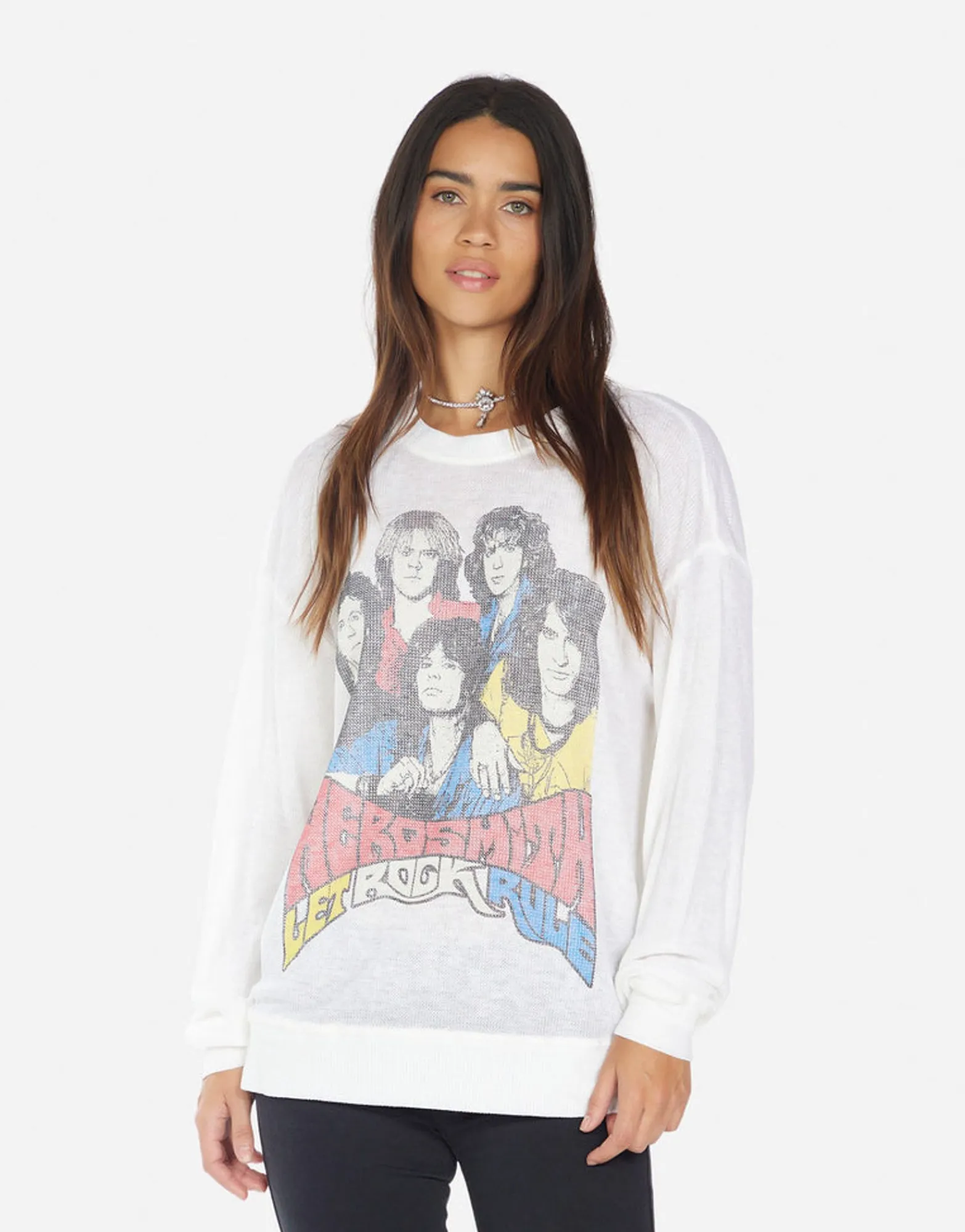 Clearance Vintage Aerosmith Women'S Pullover | Zeta By Women Long Sleeve