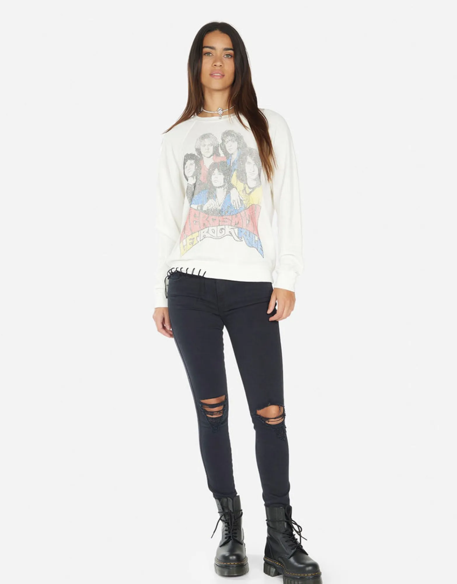 Cheap Vintage Aerosmith Women'S Pullover | Anela By Women Long Sleeve