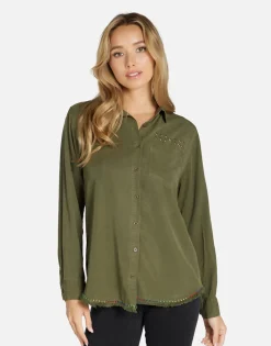 Fashion Vintage Eagle Button Up Shirt In | Sloane By Women Long Sleeve