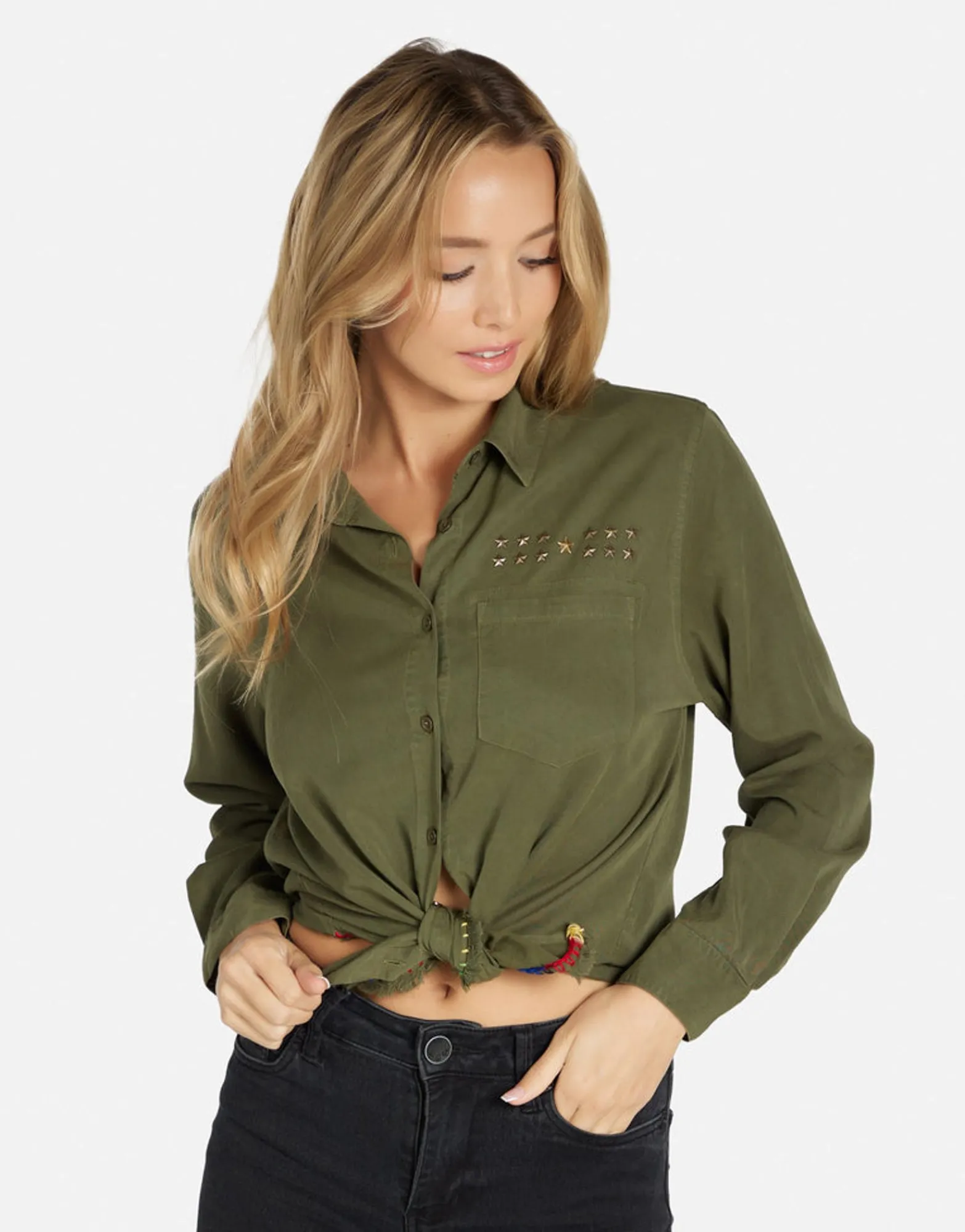 Fashion Vintage Eagle Button Up Shirt In | Sloane By Women Long Sleeve