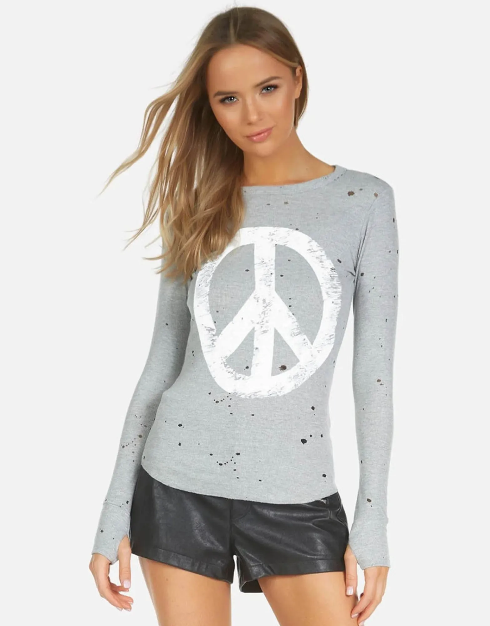 Shop Vintage Peace Fitted Top In | Kaylee X By Women Long Sleeve