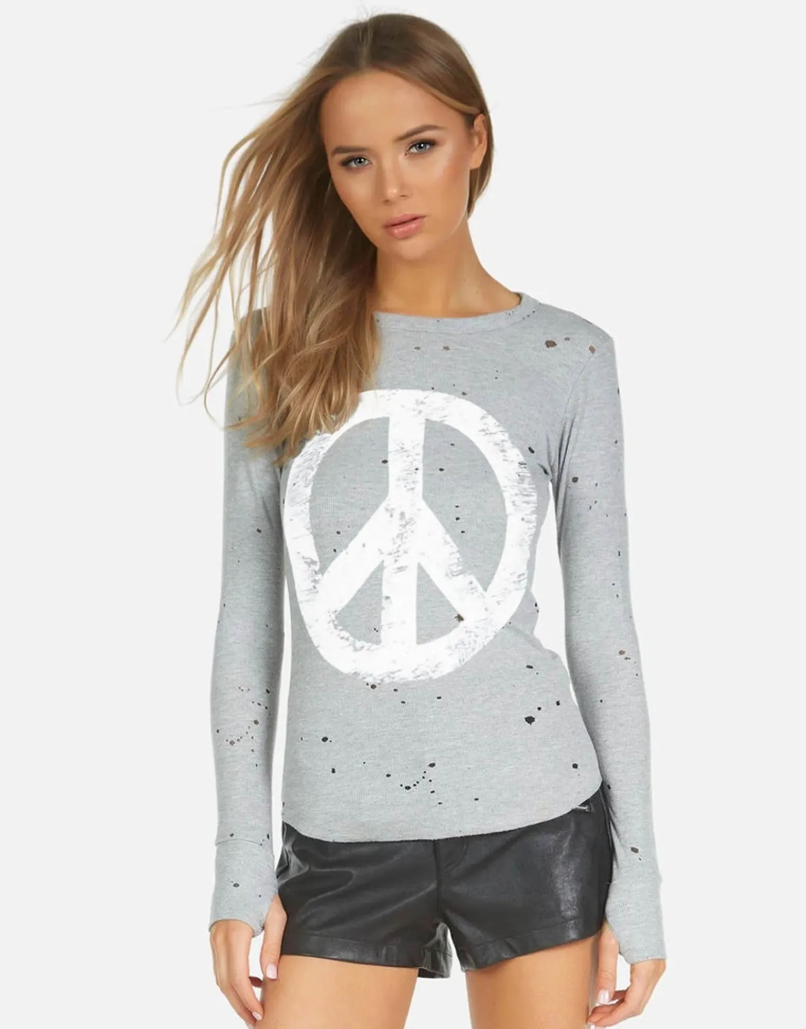 Shop Vintage Peace Fitted Top In | Kaylee X By Women Long Sleeve