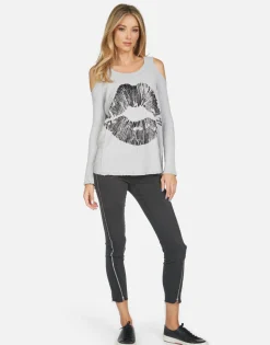 Flash Sale Vinyl Lip Fitted Thermal Top | Alison X By Women Long Sleeve