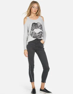 Flash Sale Vinyl Lip Fitted Thermal Top | Alison X By Women Long Sleeve