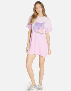 Best Sale Wild Wolf T-Shirt Dress In | Misty By Women Dresses