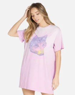 Best Sale Wild Wolf T-Shirt Dress In | Misty By Women Dresses