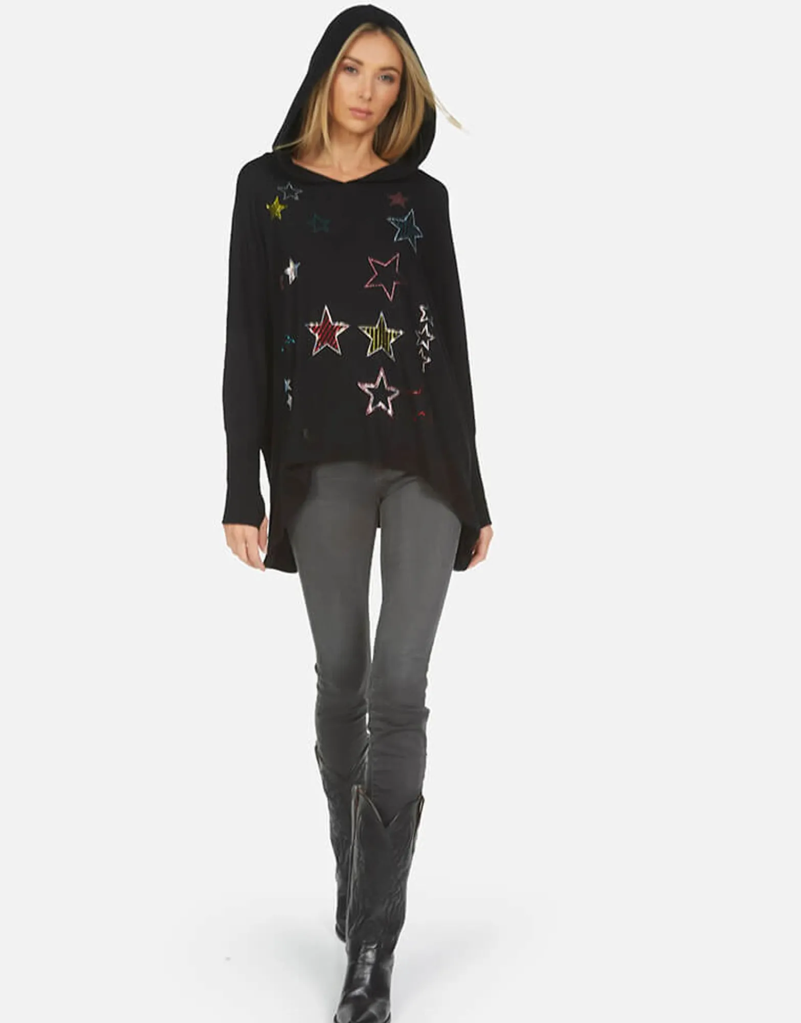 Clearance Wilma Crystal Stars Hoodie Made In Los Angeles California Usa Women Hoodies