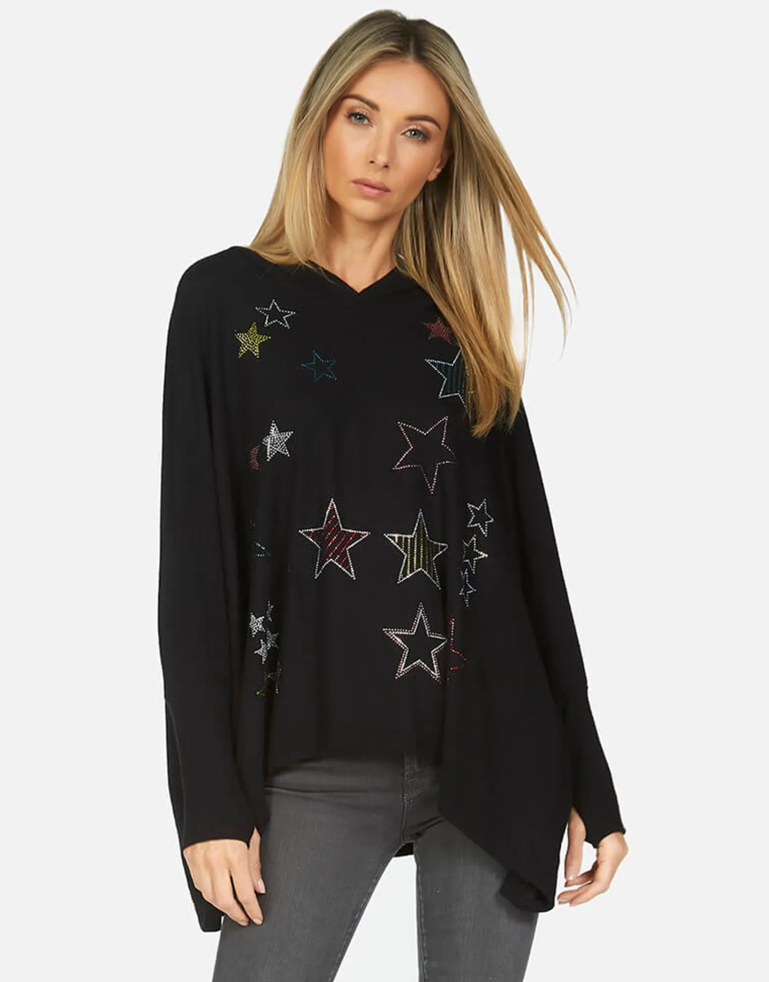 Clearance Wilma Crystal Stars Hoodie Made In Los Angeles California Usa Women Hoodies