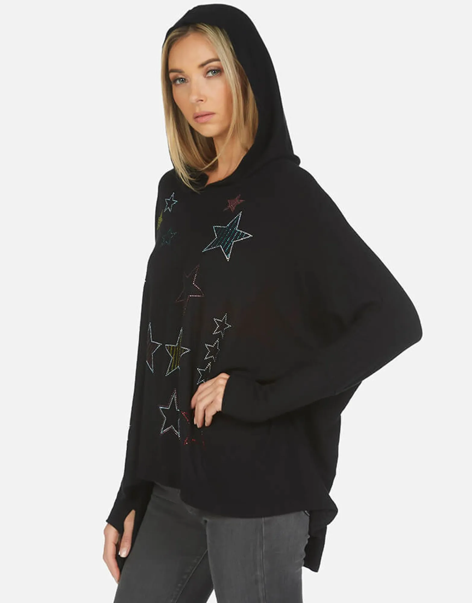 Clearance Wilma Crystal Stars Hoodie Made In Los Angeles California Usa Women Hoodies