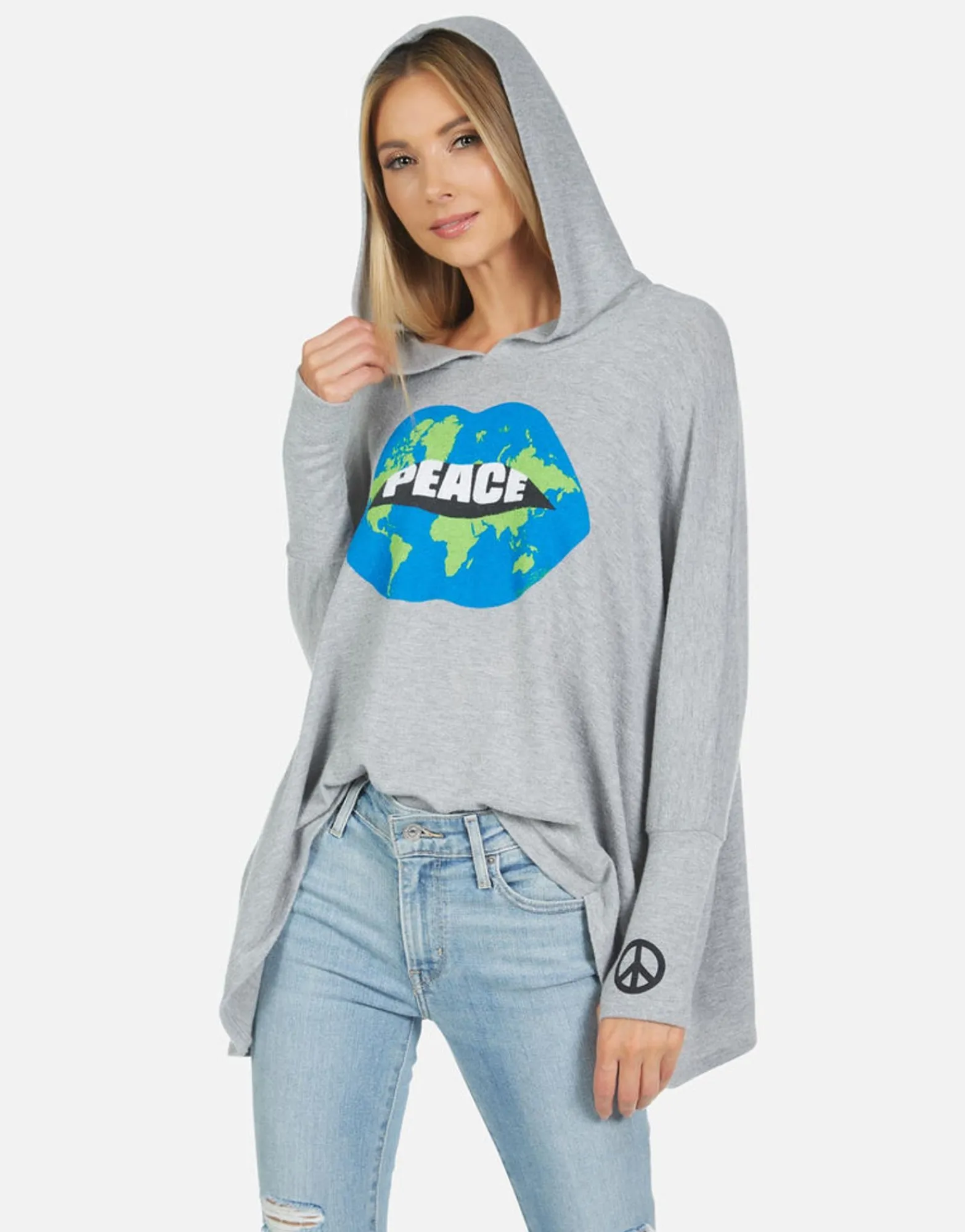 Shop Wilma World Peace Lips Women Hoodies