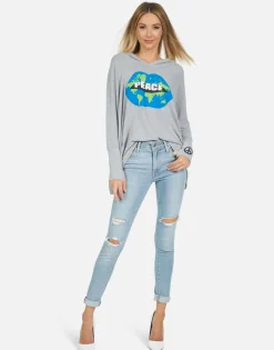Shop Wilma World Peace Lips Women Hoodies