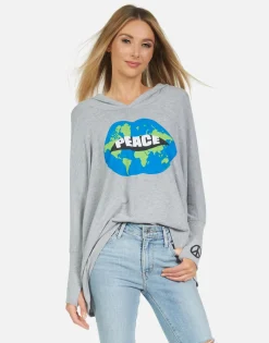 Shop Wilma World Peace Lips Women Hoodies