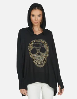 Sale Wilma X Beaded Chain Skull Women Hoodies