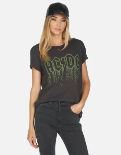 Flash Sale Wolf Ac/Dc Neon Stud Women Short Sleeve