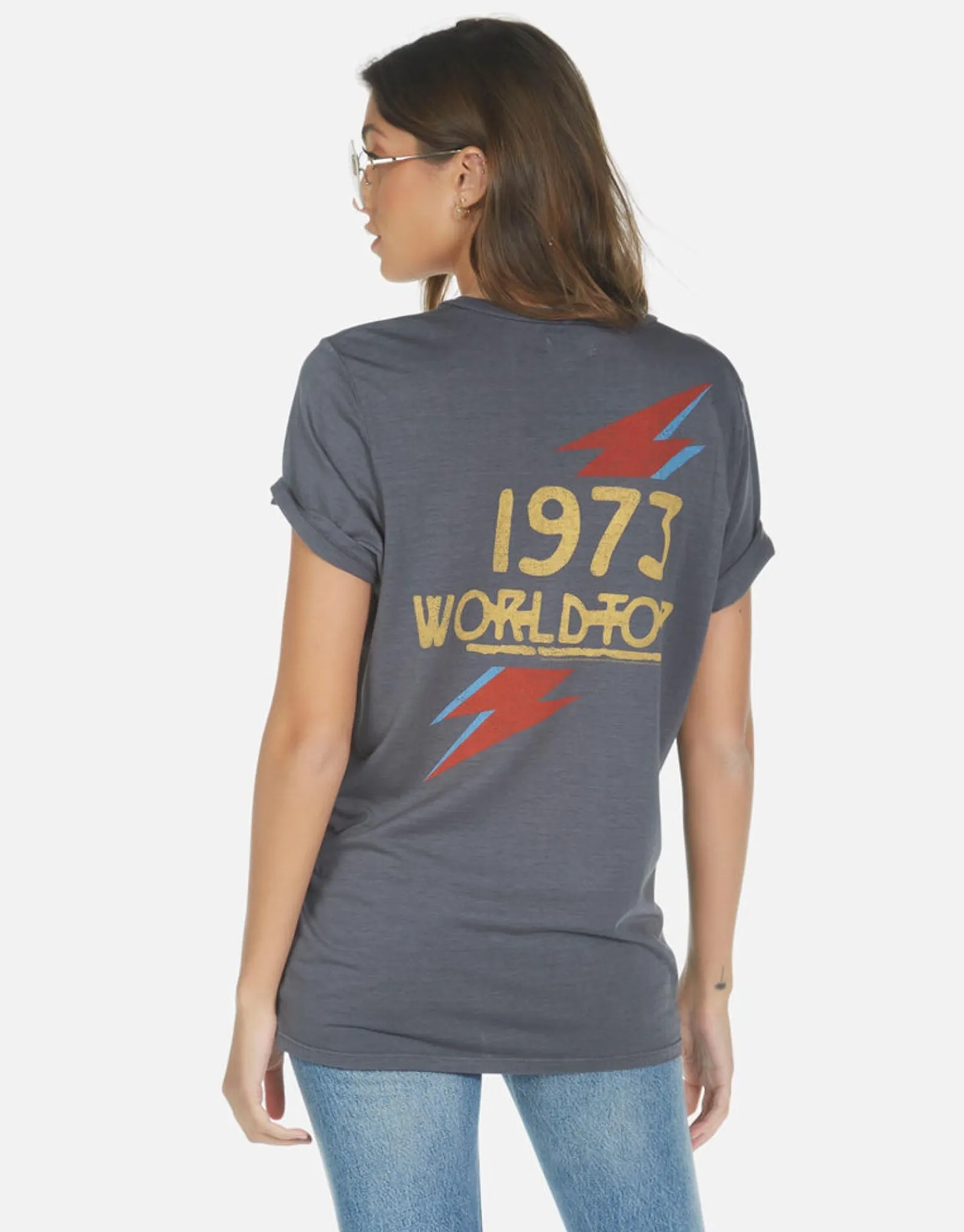 Cheap Wolf Bowie 1973 Tour Women Short Sleeve
