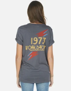 Cheap Wolf Bowie 1973 Tour Women Short Sleeve