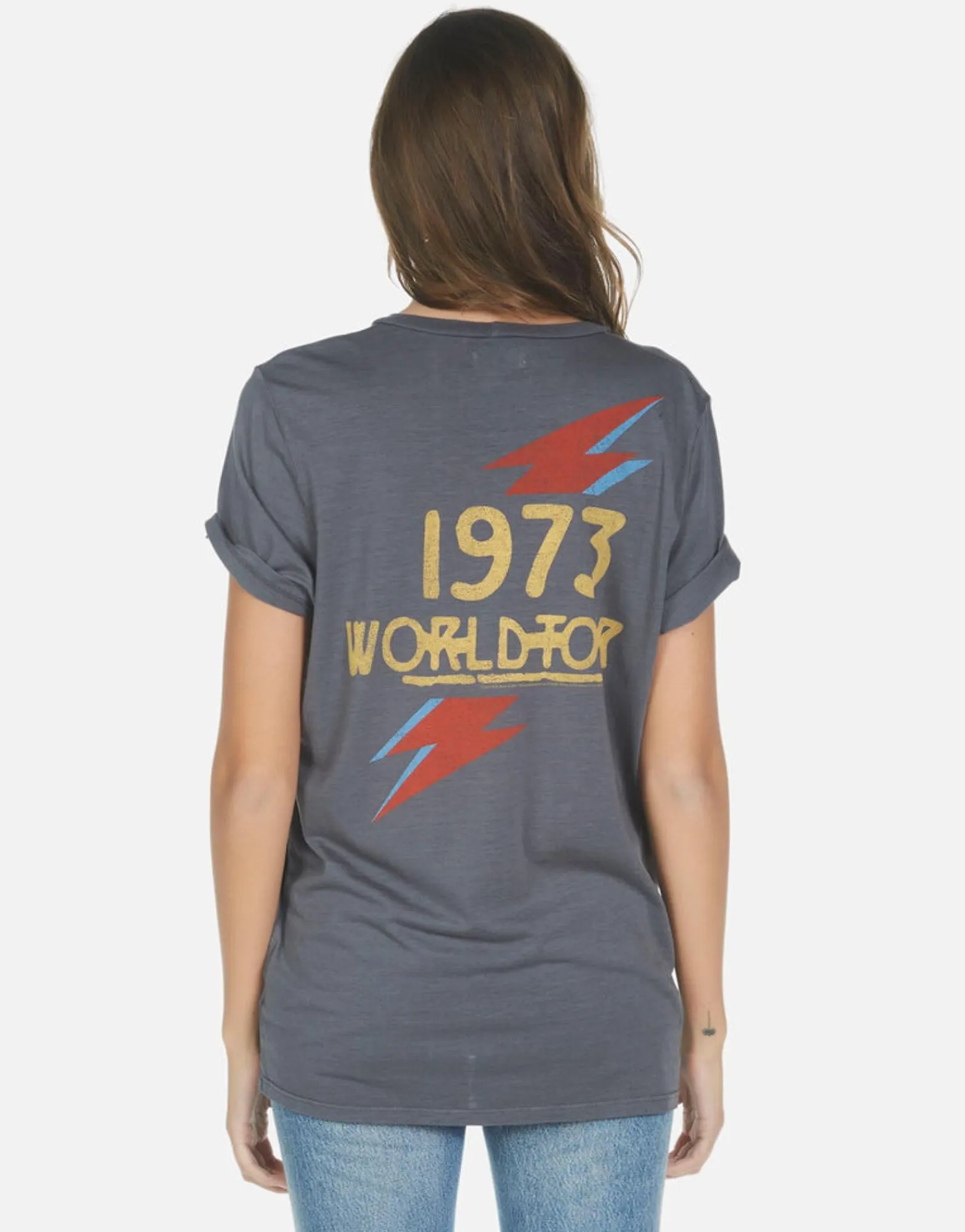 Cheap Wolf Bowie 1973 Tour Women Short Sleeve