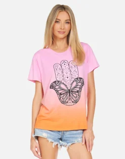 Cheap Wolf Butterfly Hamsa Women Short Sleeve