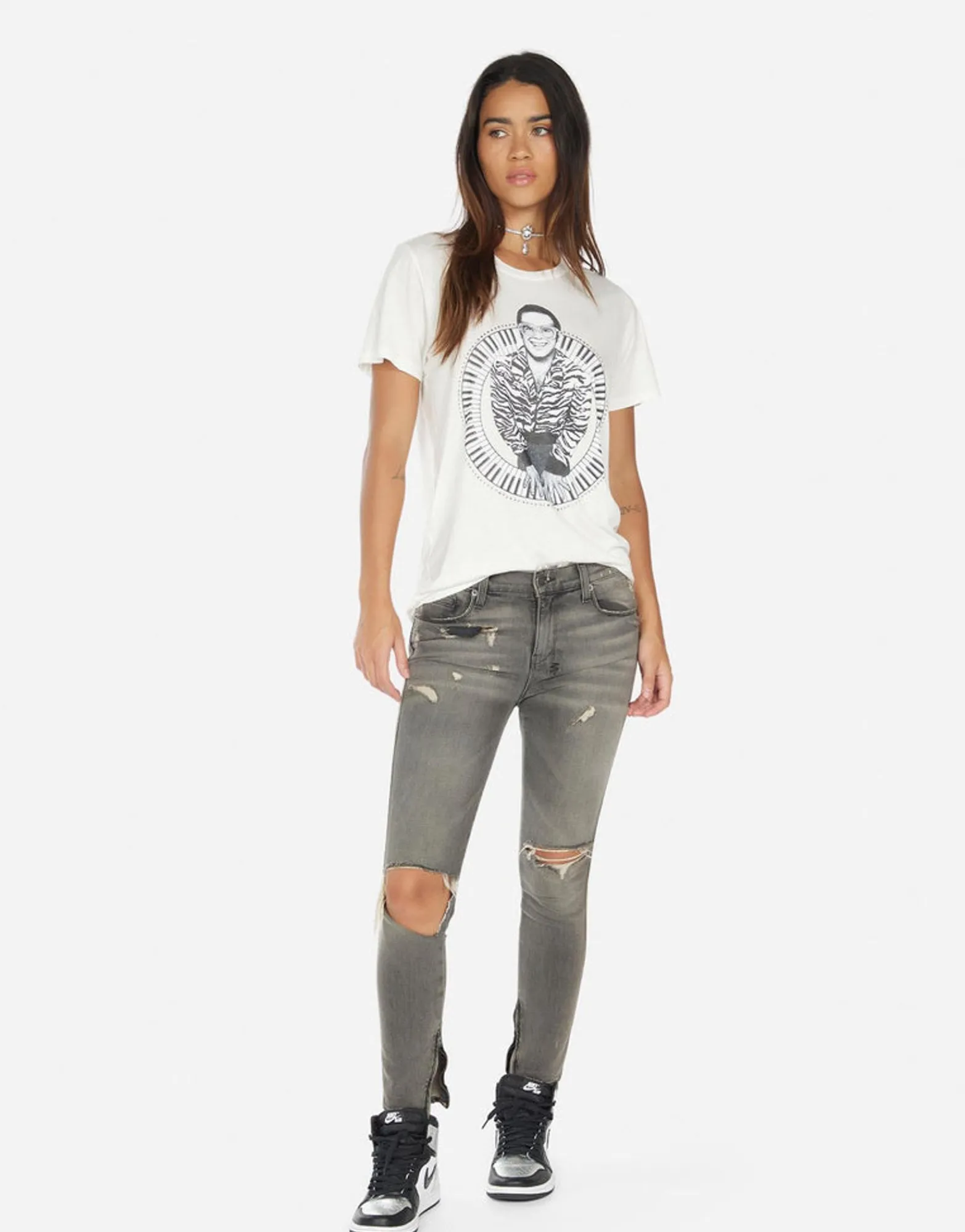 Clearance Wolf Elton John Piano Women Short Sleeve