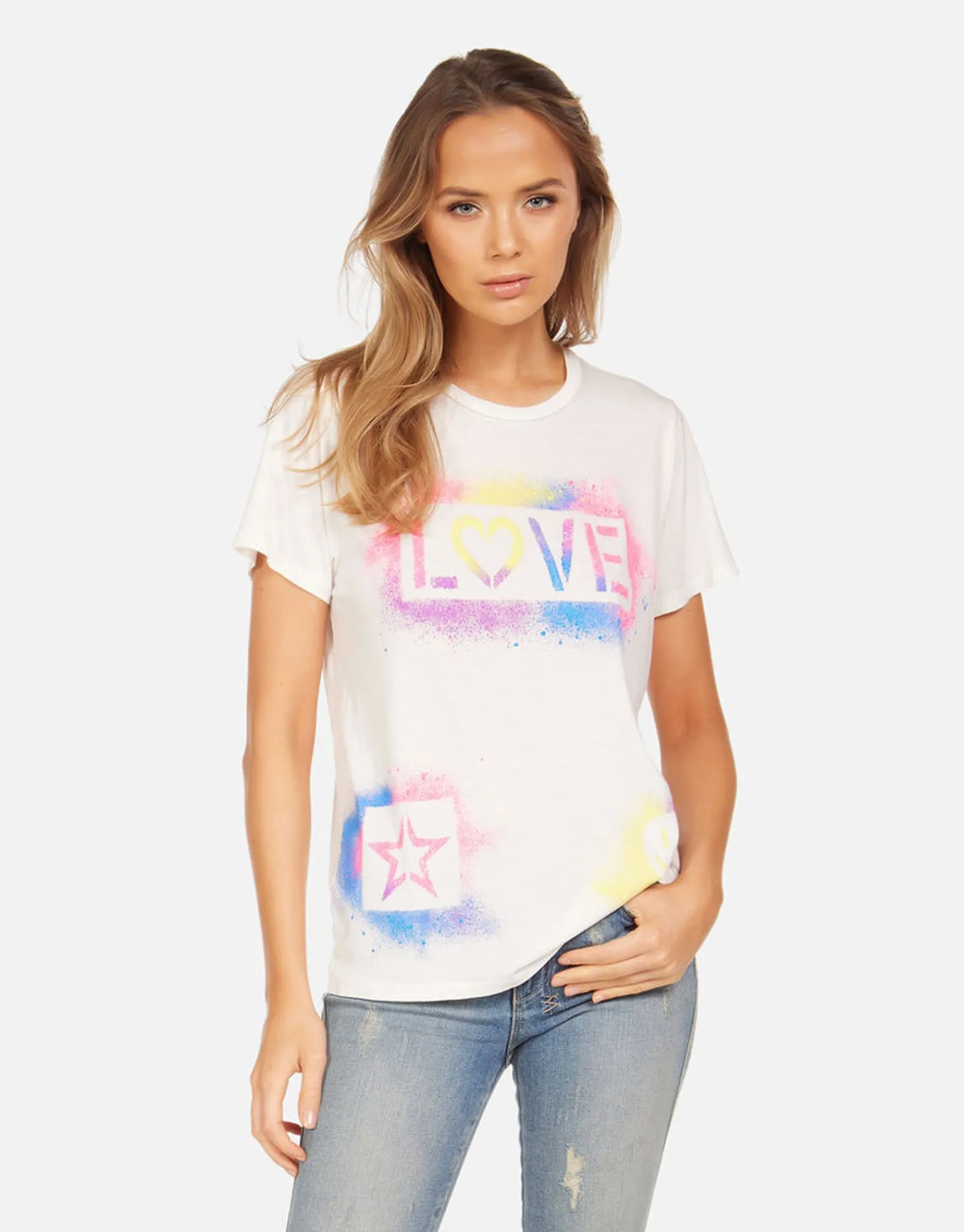 Outlet Wolf Graffiti Love Women Short Sleeve