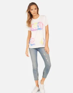 Outlet Wolf Graffiti Love Women Short Sleeve