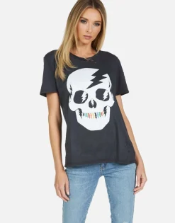 Cheap Wolf Lightning Skull Women Short Sleeve