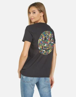 Cheap Wolf Lucky Happy Face Women Short Sleeve