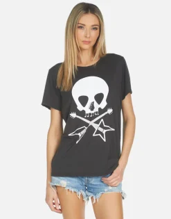 Cheap Wolf Music Skull Women Short Sleeve